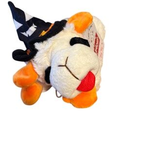 Multipet Lambchop Jack O Lantern Witch Hat BLK 10.5" Lamb Chop Halloween Dog Toy